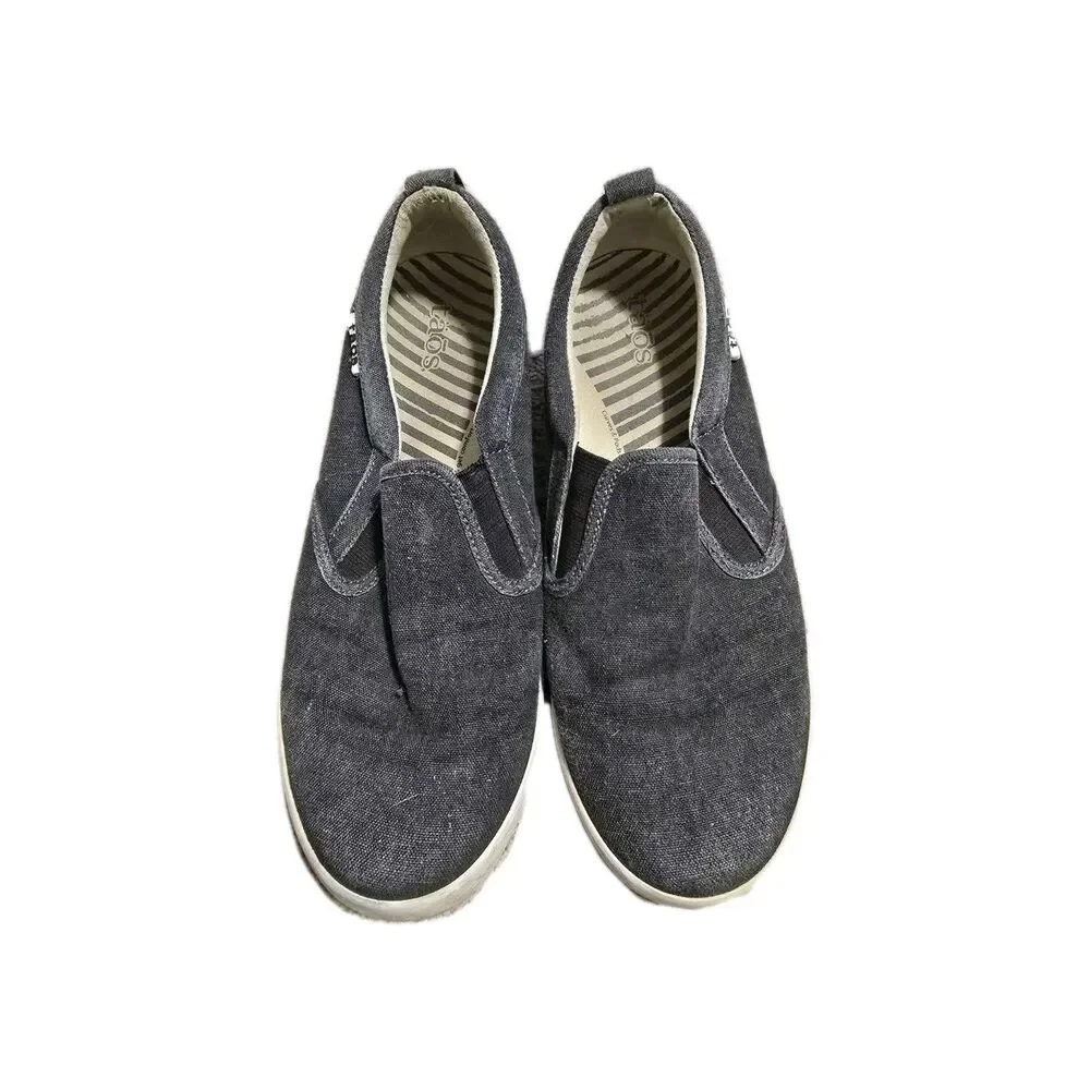 Taos Rubber Soul Slip On Sneakers Casual Shoes Dark Gray Canvas Women's Size 8